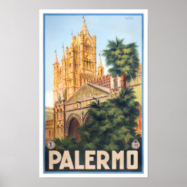 Palermo Italien Jahrgang Reise Poster
