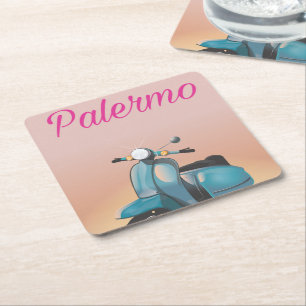 Palermo Italien Rollerposter Rechteckiger Pappuntersetzer