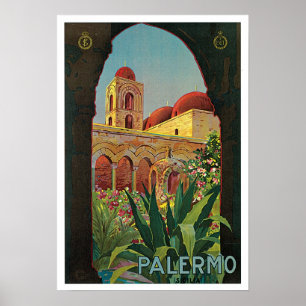 Palermo, Italien Vintag Italienische Reise Poster