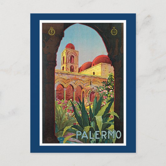 Palermo, Italien Vintage Reisewerbung Postkarte (Vorderseite)
