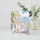 Palermo - Italien Wasserfarben Postkarte (Stehend Vorderseite)