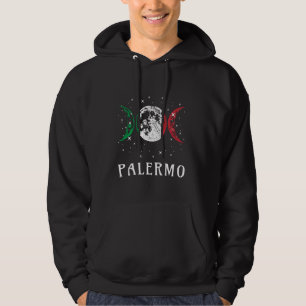 Palermo Italienische Flagge Retro Italienischer Ur Hoodie