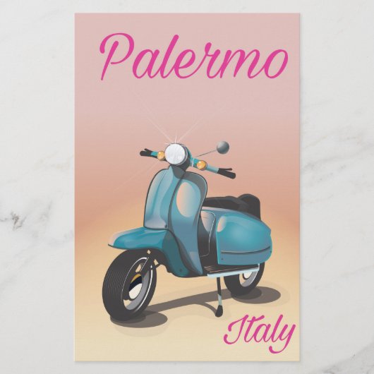 Palermo Italy Scooter-Poster Briefpapier (Vorderseite)