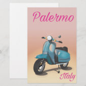 Palermo Italy Scooter-Poster Briefpapier (Vorne/Hinten)