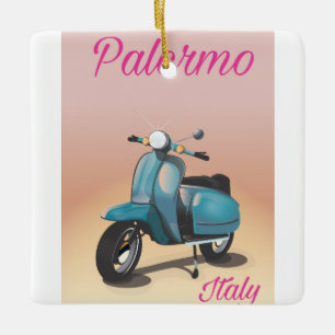 Palermo Italy Scooter-Poster Keramikornament