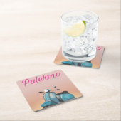 Palermo Italy Scooter-Poster Rechteckiger Pappuntersetzer (Vor Ort)