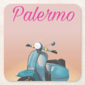 Palermo Italy Scooter-Poster Rechteckiger Pappuntersetzer (Vorderseite)