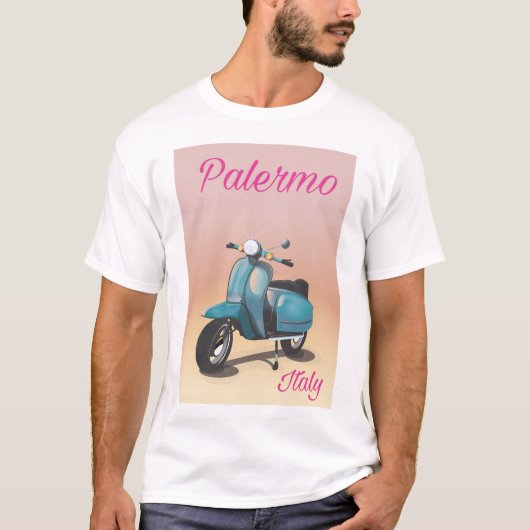 Palermo Italy Scooter-Poster T-Shirt (Vorderseite)