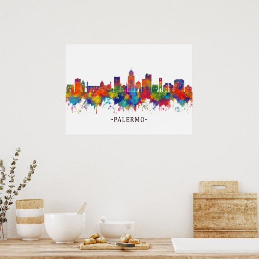 Palermo Italy Skyline Poster (Küche)