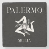 Palermo Sicilia Steinuntersetzer (Vorderseite)