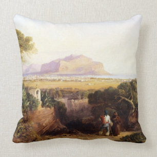 Palermo, Sizilien, 1847 (Öl auf Leinwand) Kissen