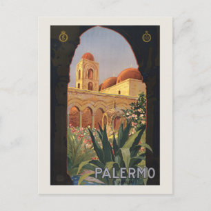 Palermo Sizilien 1920er Jahre Vintage-Reiseposter Postkarte