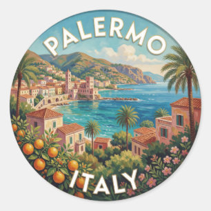 Palermo Sizilien Mittelmeer Italien Reise Runder Aufkleber