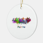 Palermo Skyline in Aquarellfarbe Keramikornament (Links)