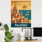 Palermo Vintage Reise Poster (Heimbüro)