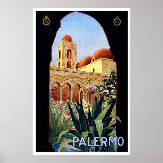 "Palermo" Vintage Travel Poster (Vorne)