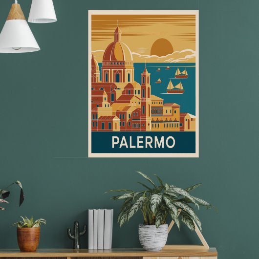 Palermo Vintage Travel Poster (Wohnzimmer 1)