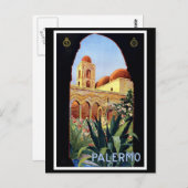 "Palermo" Vintage Travel Poster Postkarte (Vorne/Hinten)