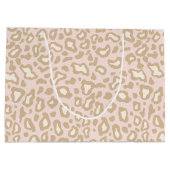 Palest Pink Leopard Geschenktasche Große Geschenktüte (Rückseite)