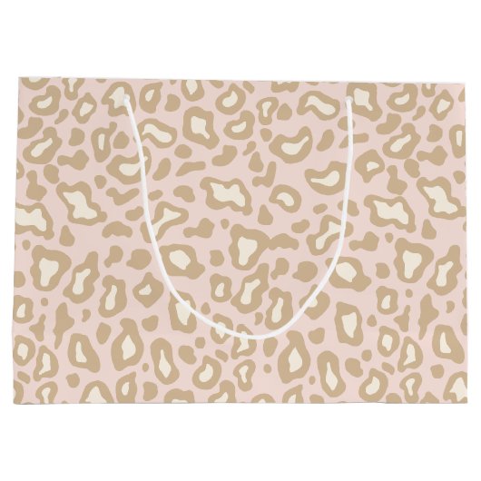 Palest Pink Leopard Geschenktasche Große Geschenktüte (Rückseite)