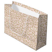 Palest Pink Leopard Geschenktasche Große Geschenktüte (Vorderseite Schrägansicht)