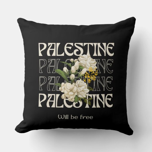PALESTIN IST KOSTENLOS | Watercolor Jasmine Kissen (Vorderseite)