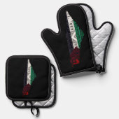 Palestina Embroidery täreez Pattern Karte frei Ofenhandschuh & Topflappen-Set (Vorderseite/Rückseite)