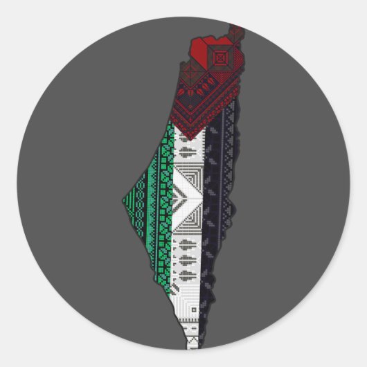Palestina Embroidery täreez Pattern Karte frei Runder Aufkleber (Vorderseite)