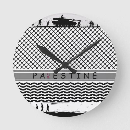 PALESTINE Acrylwand Runde Wanduhr (Vorderseite)