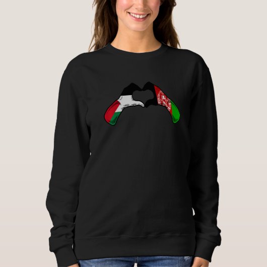 Palestine Afghanistan Flag  Palestinian Afghan Hea Sweatshirt (Vorderseite)