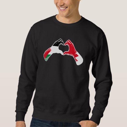 Palestine Bahrain Flag Palestinian Bahrainian Hea Sweatshirt (Vorderseite)