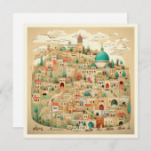 Palestine Cityscape Illustration Feiertagskarte (Vorne/Hinten)