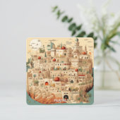 Palestine Cityscape Illustration Feiertagskarte (Stehend Vorderseite)