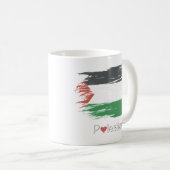Palestine Coffee Tasse | Bedrückte Flagge, traurig (VorderseiteRechts)