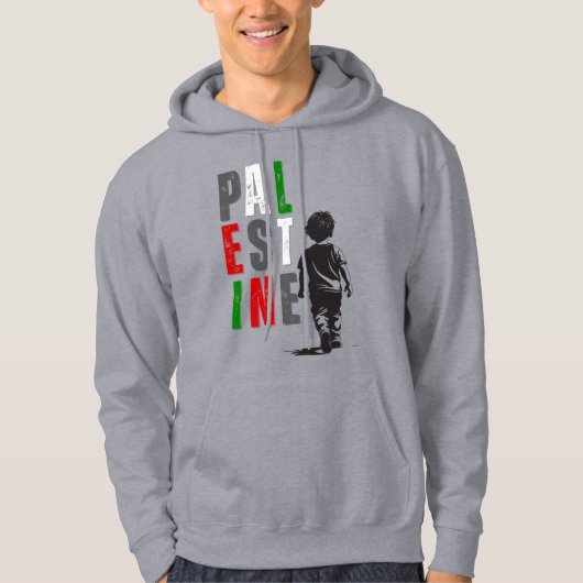 PALESTINE Distressed Bold Hoodie - Walking Child (Vorderseite)