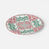 Palestine Embroidery täreez Pattern Pappteller (Schrägansicht)