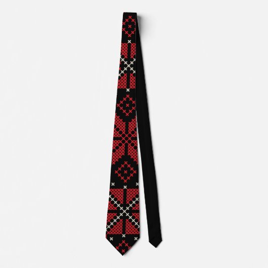 Palestine Embroidery Tatreez Pattern12 crm-red Krawatte (Vorderseite)