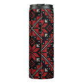 Palestine Embroidery Tatreez Pattern12 crm-red Thermosbecher (Rückseite)