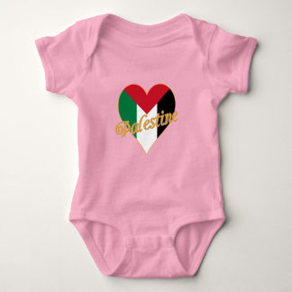 Palestine Flag ف ل س ط Arabic und English WordArt Baby Strampler