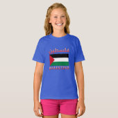 Palestine Flag ف ل س ط Arabic und English WordArt T-Shirt (Vorne ganz)