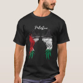 Palestine Flag Dad On Back Side Palestinian Angel T-Shirt (Vorderseite)