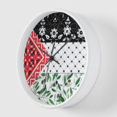 Palestine Flag Falastini Artwork Kuffiyeh Olives Uhr (Winkel)
