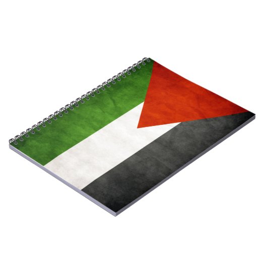 Palestine Flag Notebook Grunge Aged Style Notizblock (Linke Seite)