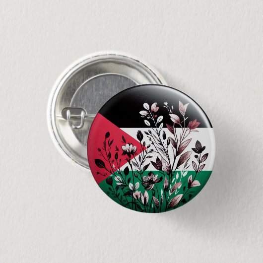 PALESTINE FLORAL BUTTON (Vorne & Hinten)