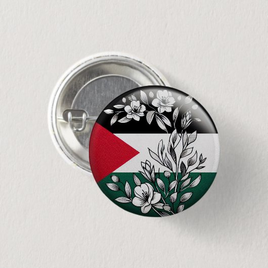 PALESTINE FLORAL BUTTON (Vorne & Hinten)