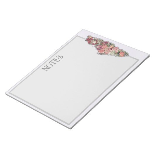 Palestine Floral Map BASIC Notes Notepad Gray Notizblock (angewinkelt)