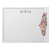 Palestine Floral Map BASIC Notes Notepad Gray Notizblock (Vorderseite)