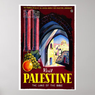Palestine Holy Land Vintage Travel Art Poster
