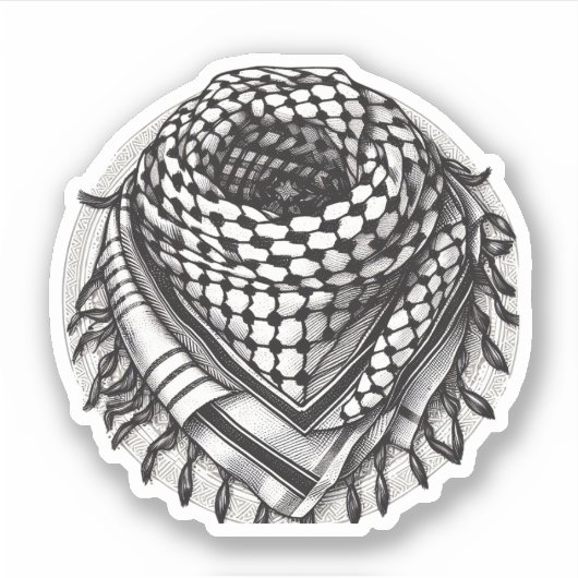 PALESTINE-Keffiyeh Aufkleber (Vorderseite)