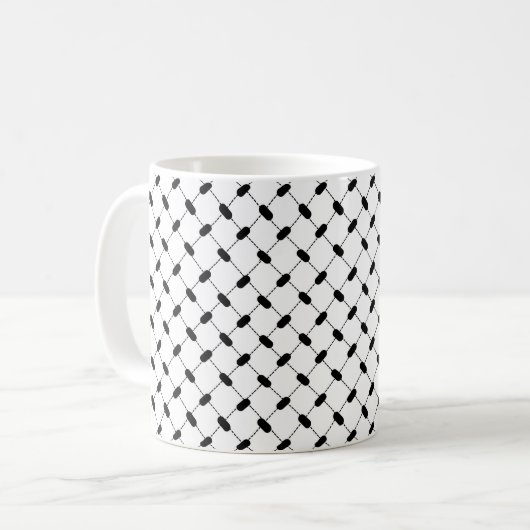 Palestine Keffiyeh Classic Tasse, 11 oz Kaffeetasse (Vorderseite Links)